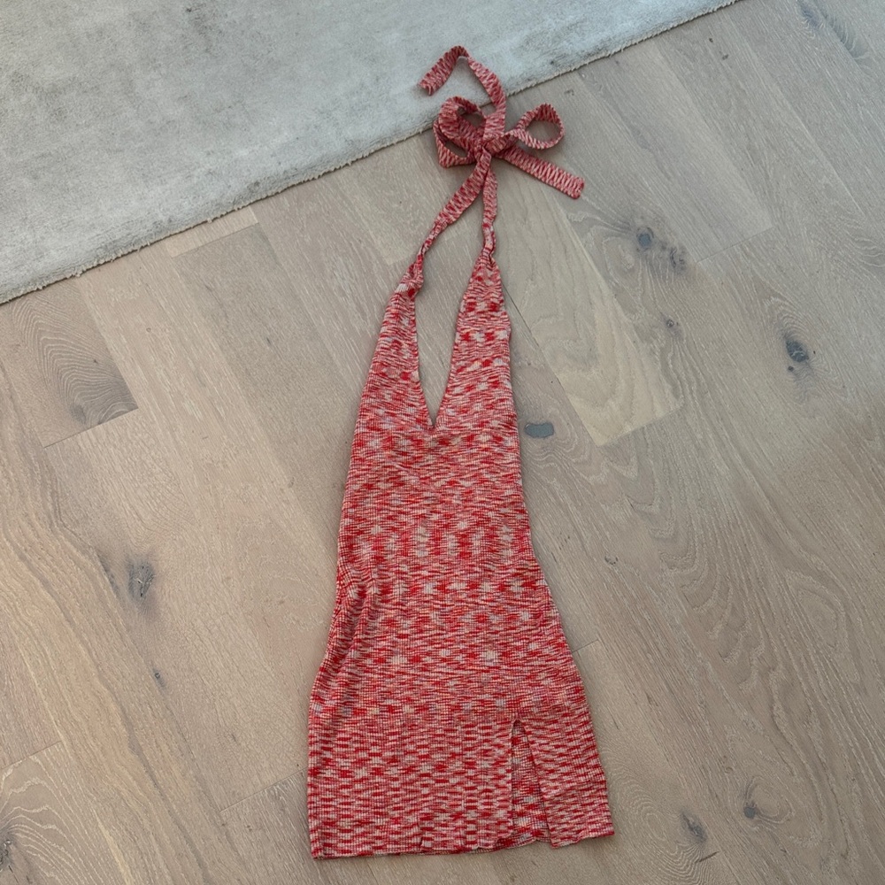 12th Tribe Red Halter Mini Dress